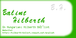 balint hilberth business card